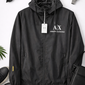 Geacă bărbați A|X Armani Exchange – Windbreaker cu glugă, negru