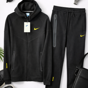 Trening Nike pentru bărbați – set sport cu glugă, negru