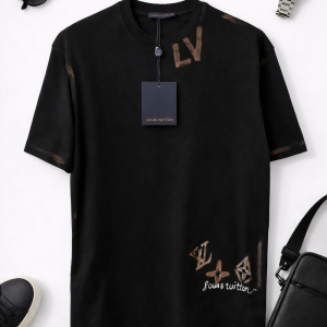 Tricou Louis Vuitton Negru Graffiti LV – Premium