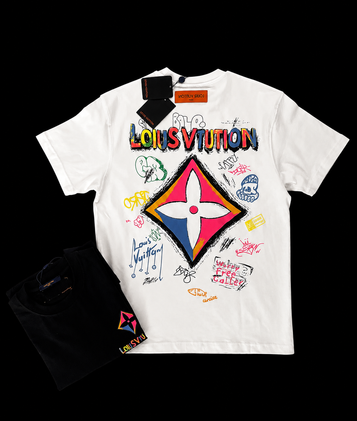 Tricou Louis Vuitton Graphic Graffiti Print – Ediție Specială