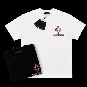 Tricou premium Louis Vuitton cu logo Mini-Graffiti și Monogramă Multi-color